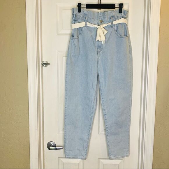 Madewell Paper Bag Jeans High Rise Light Wash Size 28 - Picture 1 of 8